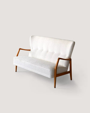 Divano scandinavo vintage con tessuto bouclé
