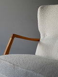 Divano scandinavo vintage con tessuto bouclé 9