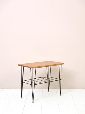 Tavolino scandinavo in teak e metallo 2