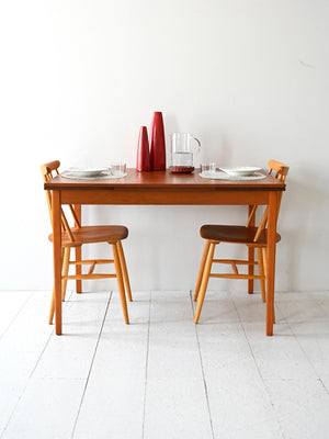 Tavolo scandinavo anni 50 in teak e rovere 2