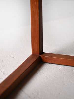 Sgabello scandinavo in teak anni '60 – Seduta in ecopelle 7