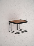 Comodino sospeso in teak e metallo 3
