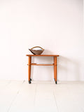 Tavolino in teak anni ‘60 con ruote