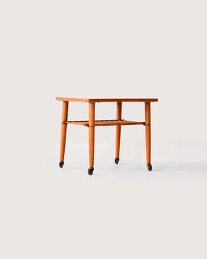 Tavolino in teak anni ‘60 con ruote