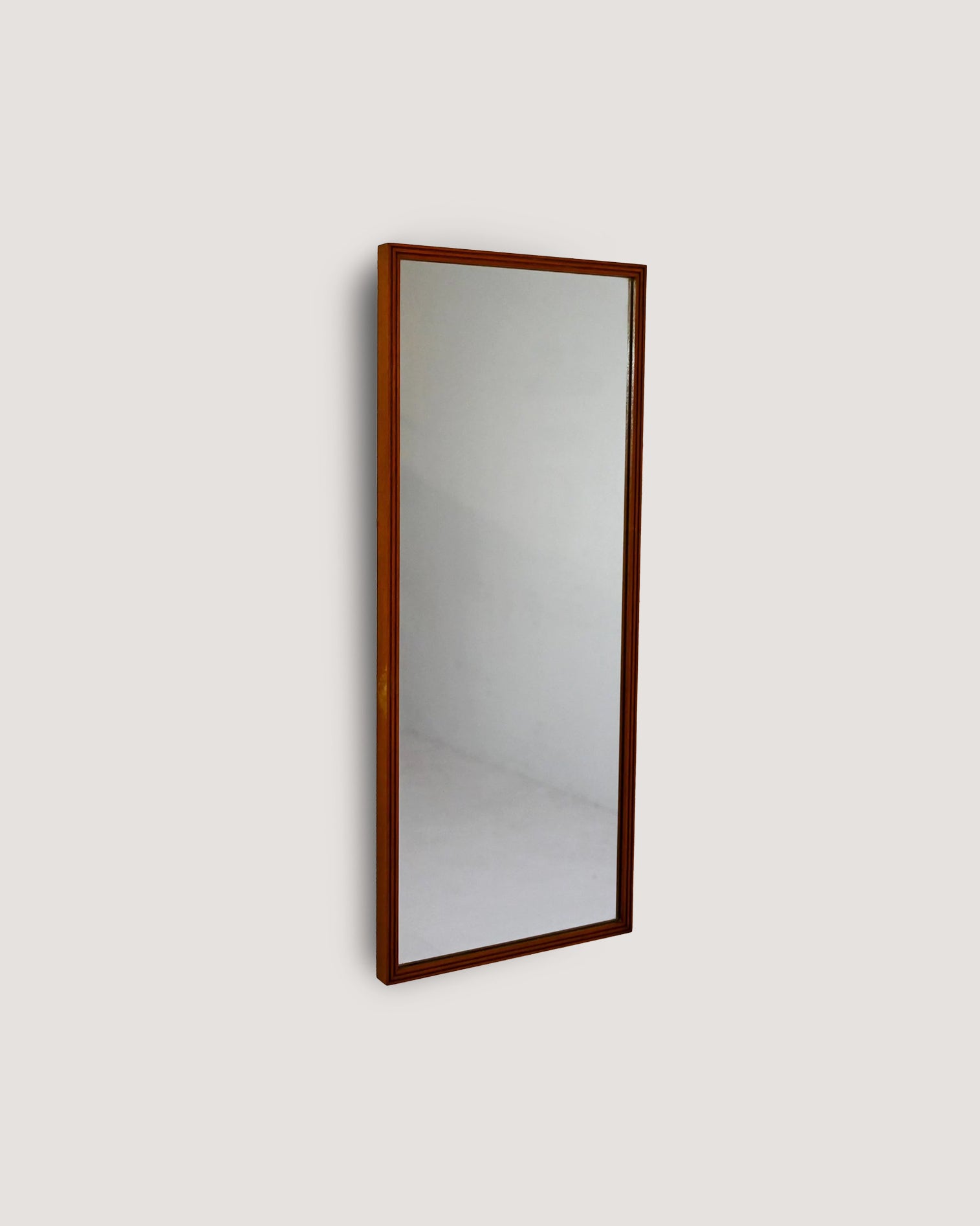 Specchio scandinavo vintage in teak, anni '50