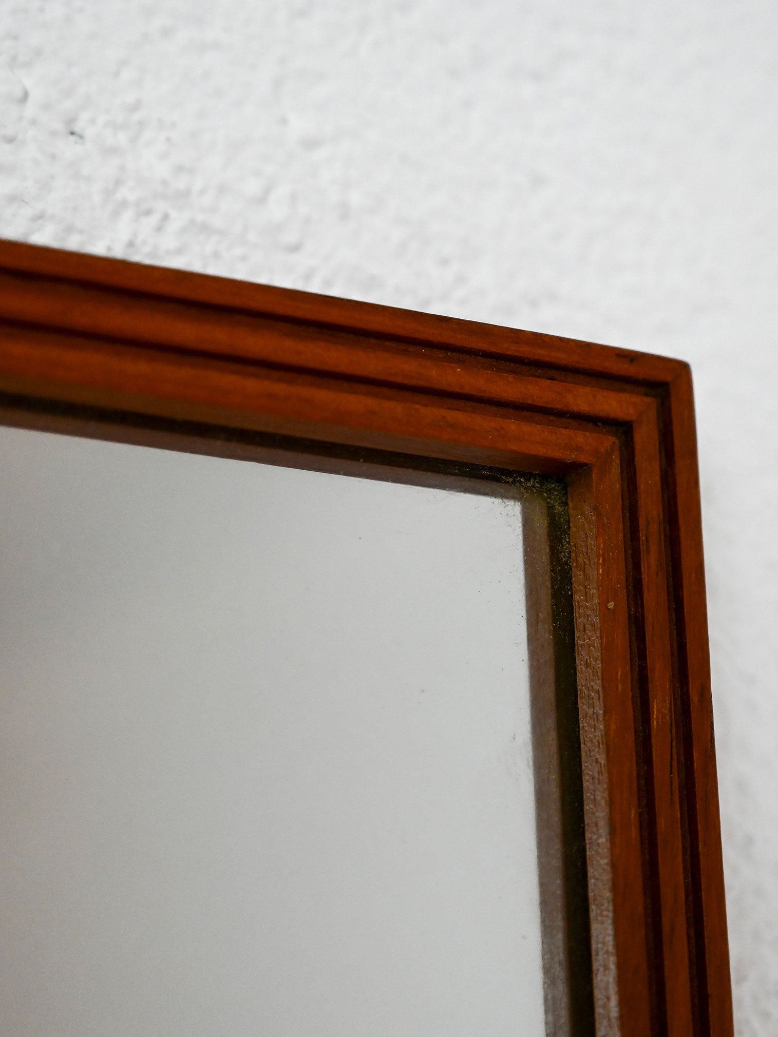Specchio scandinavo vintage in teak, anni '50 1