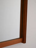 Specchio scandinavo vintage in teak scanalato 1