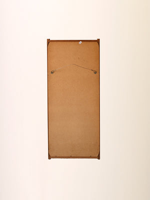 Specchio scandinavo vintage in teak scanalato 5