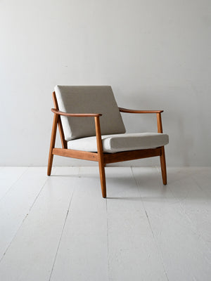 Poltrona svedese in teak di Folke Ohlsson per DUX 1
