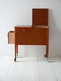 Carrello contenitore vintage scandinavo in mogano 2