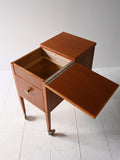 Carrello contenitore vintage scandinavo in mogano 8
