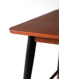 Coffee table scandinavo vintage in teak con rotelle 4