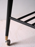 Coffee table scandinavo vintage in teak con rotelle 5