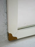 Specchio Scandinavo Vintage Anni '50 Laccato Bianco con Angoli in Ottone 5