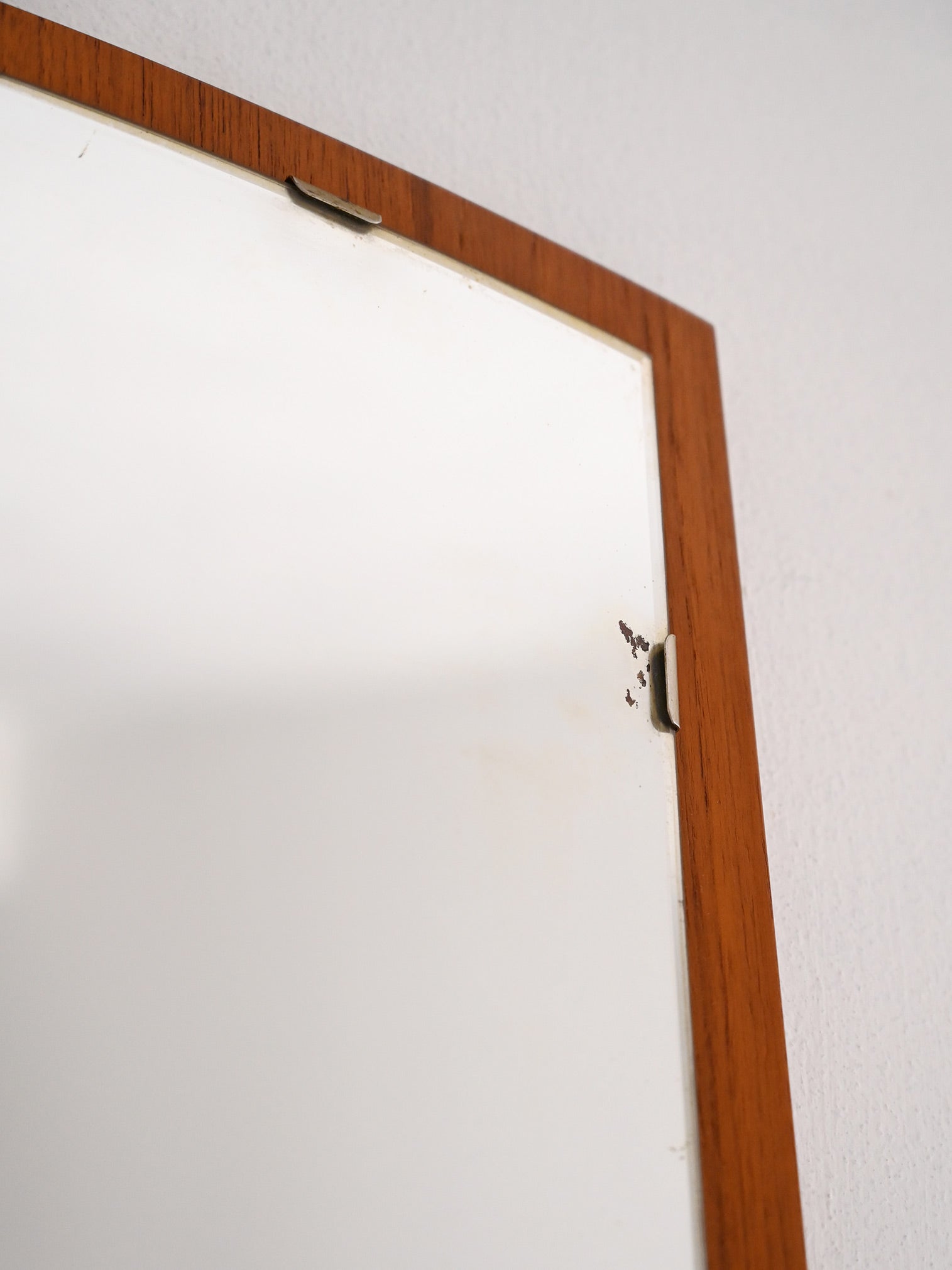 Specchio scandinavo vintage in teak anni ’60 3