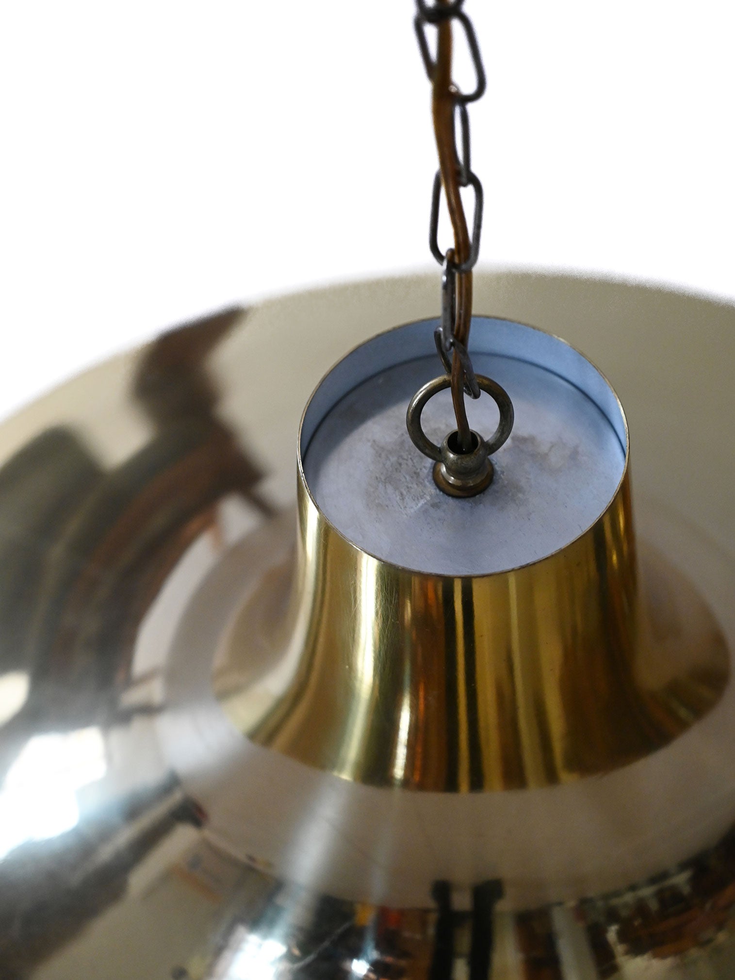 Lampadario vintage scandinavo in ottone anni '60/'70
