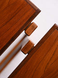Coppia tavolini scandinavi vintage in teak e faggio 7