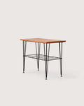 Comodino scandinavo vintage in legno e metallo