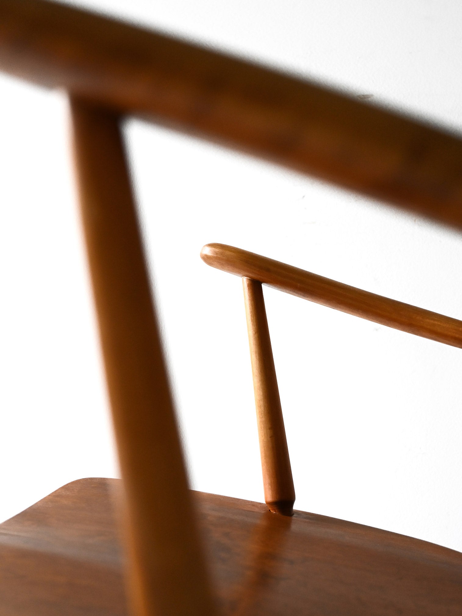 Sedia a dondolo scandinava anni 50/60 in faggio e teak 4
