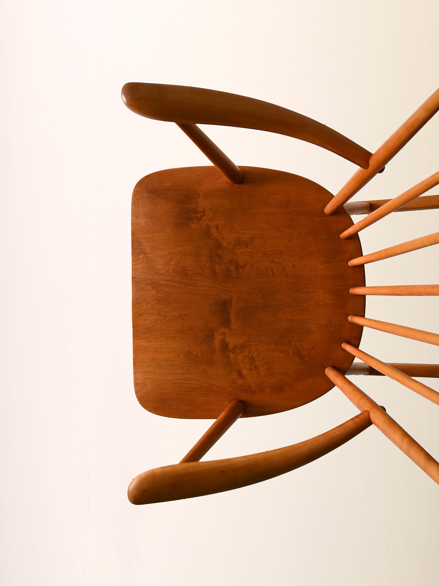 Sedia a dondolo scandinava anni 50/60 in faggio e teak 6