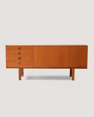 Sideboard scandinavo vintage in rovere con cassetti e ante