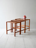 Set 3 tavolini scandinavi vintage in teak