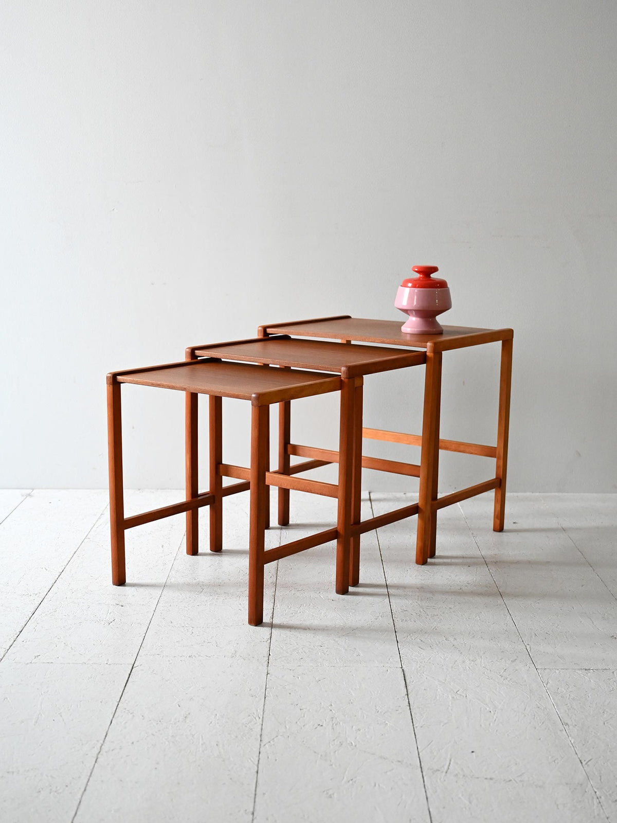 Set 3 tavolini scandinavi vintage in teak
