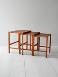 Set 3 tavolini scandinavi vintage in teak 2