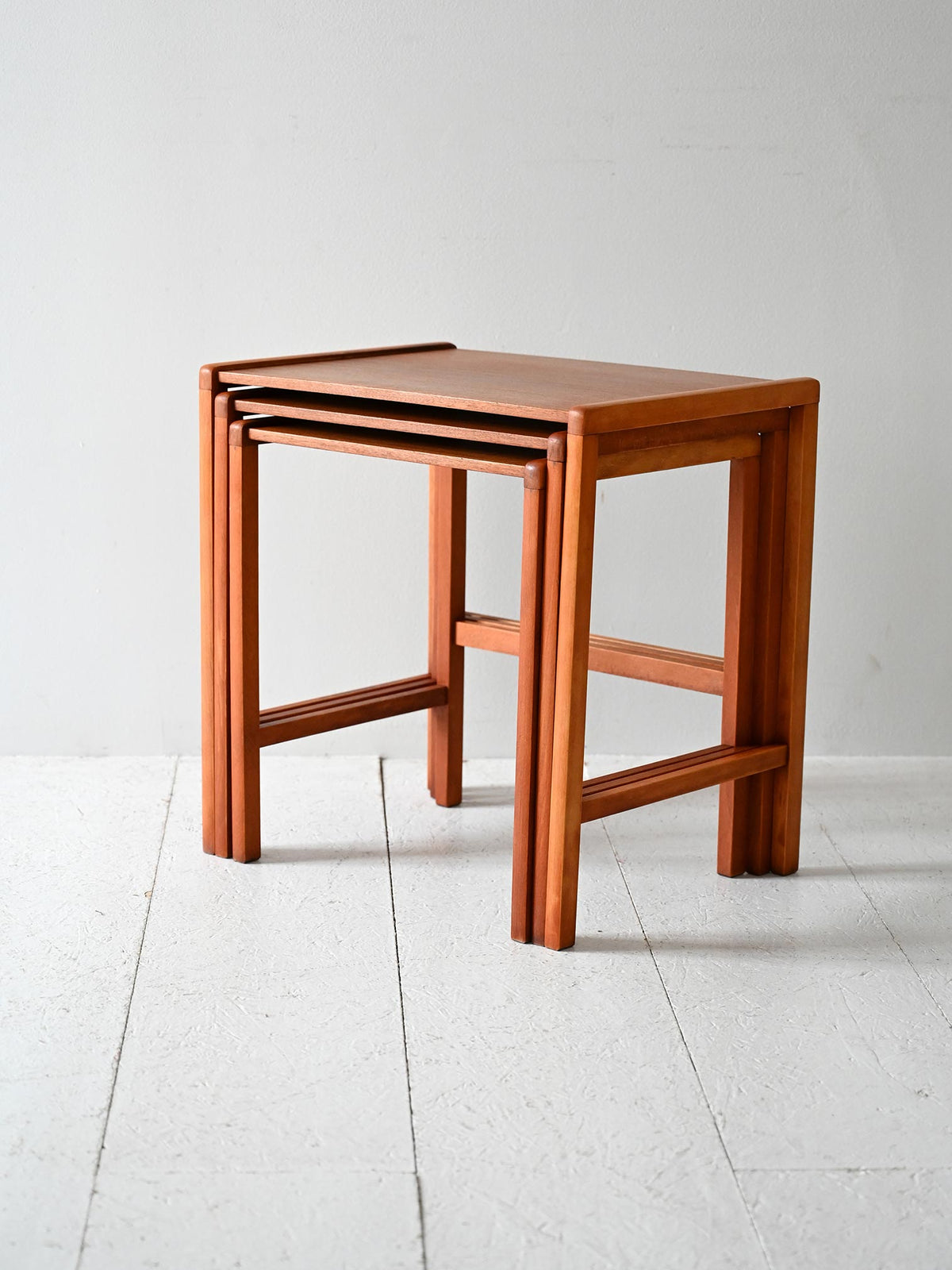 Set 3 tavolini scandinavi vintage in teak 3