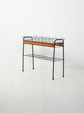 Portafiori scandinavo in metallo nero e teak 3