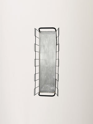 Portafiori scandinavo in metallo nero e teak 8