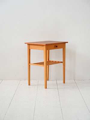 Comodino scandinavo vintage in rovere chiaro 2
