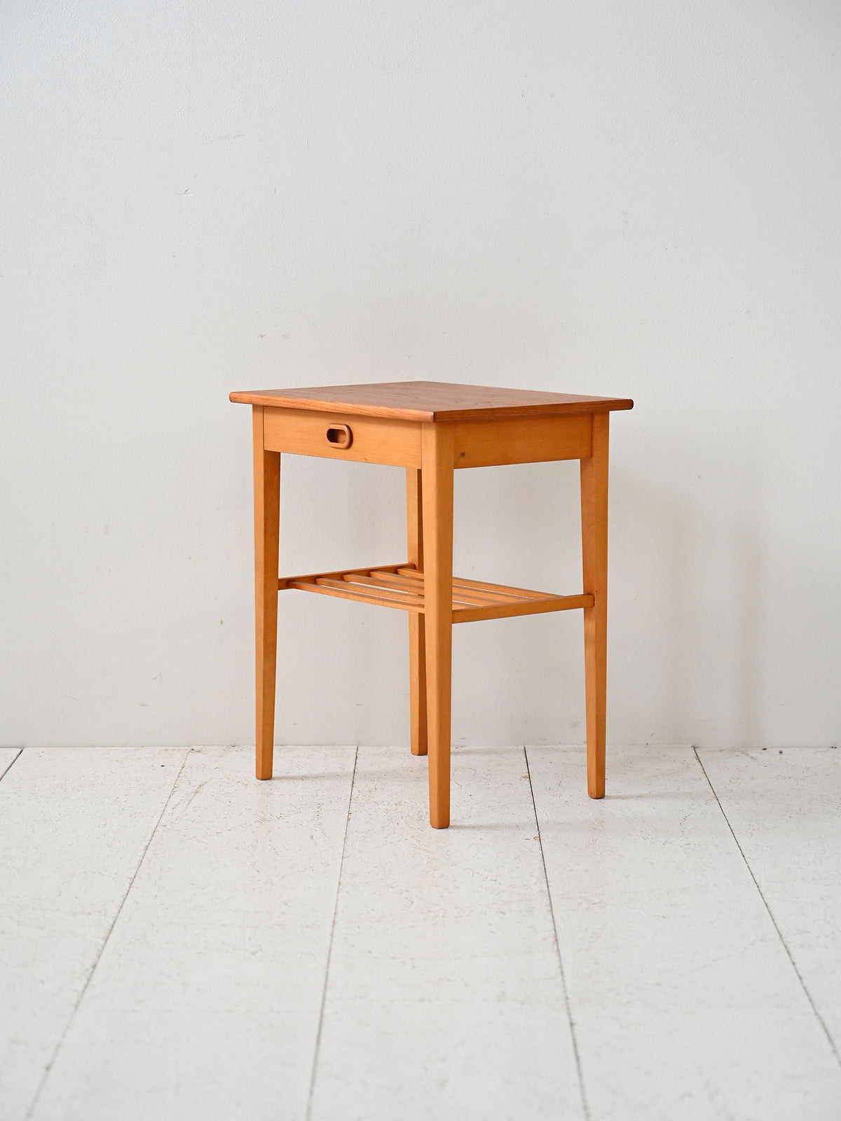 Comodino scandinavo vintage in rovere chiaro 3