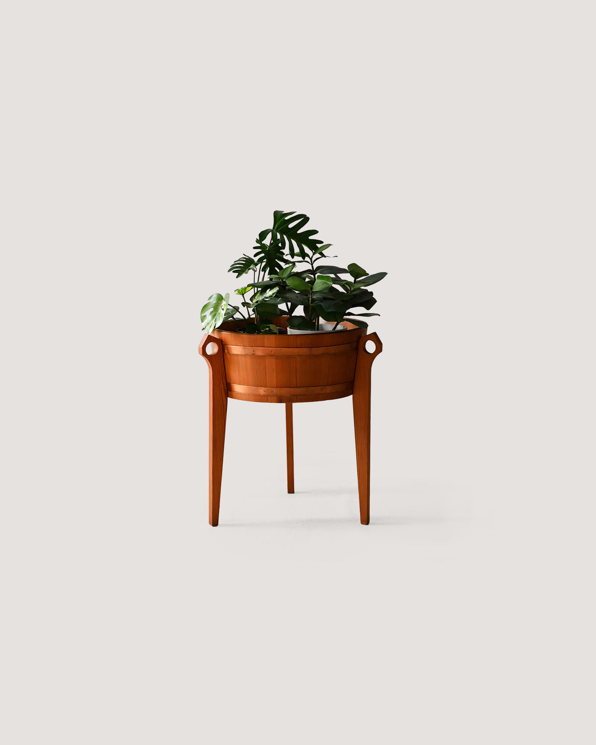 Portafiori scandinavo vintage in teak anni ’60