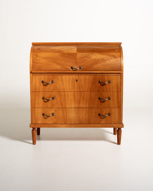 Secrétaire vintage scandinavo in olmo, anni ’50
