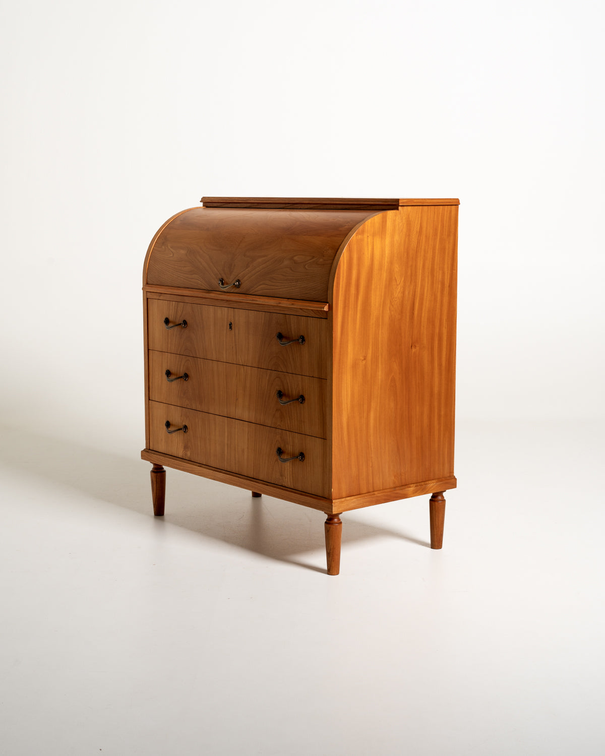 Secrétaire vintage scandinavo in olmo, anni ’50