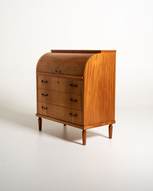 Secrétaire vintage scandinavo in olmo, anni ’50