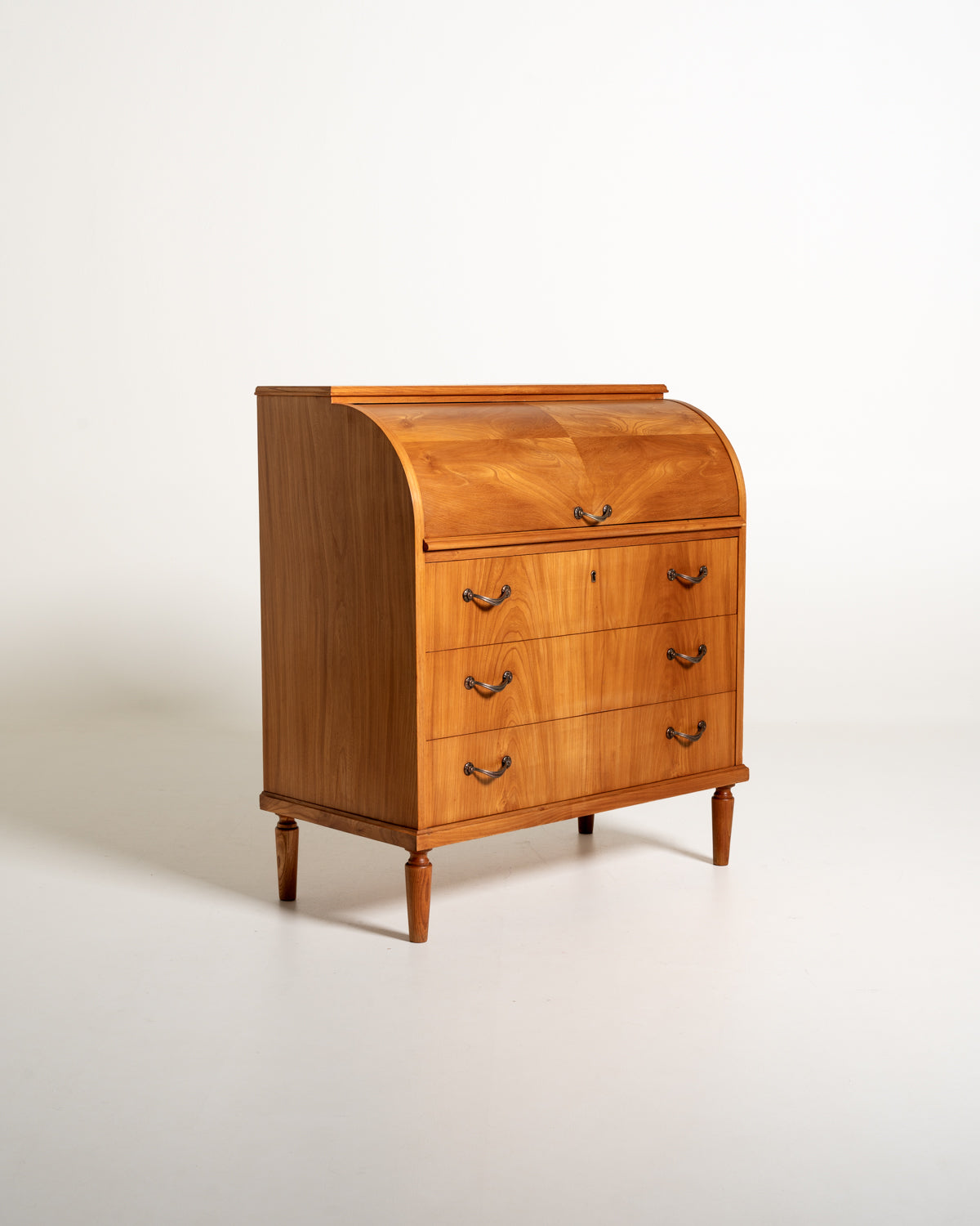 Secrétaire vintage scandinavo in olmo, anni ’50