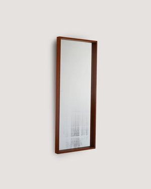 Specchio scandinavo anni ’70 in teak stile minimalista