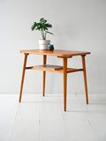 Tavolino scandinavo vintage in betulla con intarsio