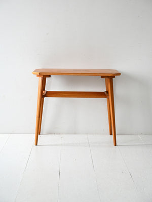 Tavolino scandinavo vintage in betulla con intarsio 2