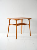 Tavolino scandinavo vintage in betulla con intarsio 3