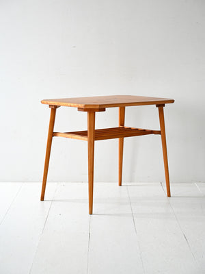 Tavolino scandinavo vintage in betulla con intarsio 3