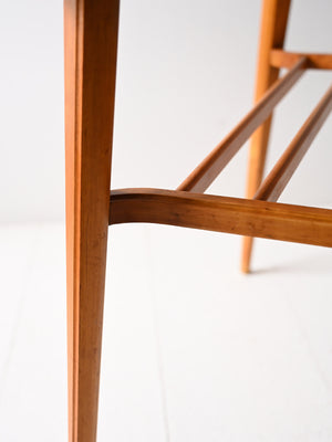 Tavolino scandinavo vintage in betulla con intarsio 5