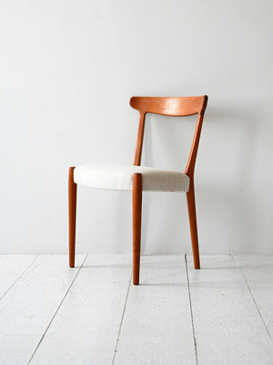 Sedia scandinava vintage anni 60 in teak curvato 2