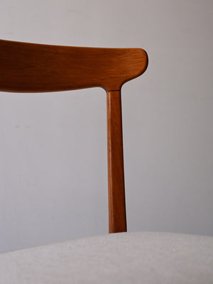 Sedia scandinava vintage anni 60 in teak curvato 7