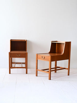 Comodini scandinavi anni '60 con piano doppio 1