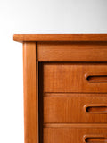 Scrivania scandinava in teak con blocco di cassetti mobili 7