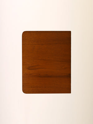 Comodino sospeso svedese in metallo e teak 3