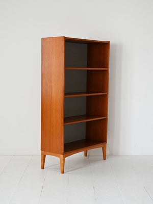 Libreria scandinava vintage in teak con mensole a vista 2